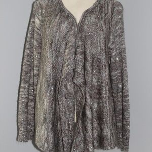 Lane Bryant Sequin Open Cardigan Sweater HW5372